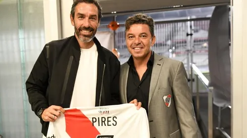 Robert Pires se encontró con Marcelo Gallardo en el Monumental.