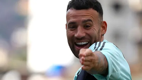 Nicolás Otamendi celebró su cumpleaños número 34 con una torta con el escudo de River.