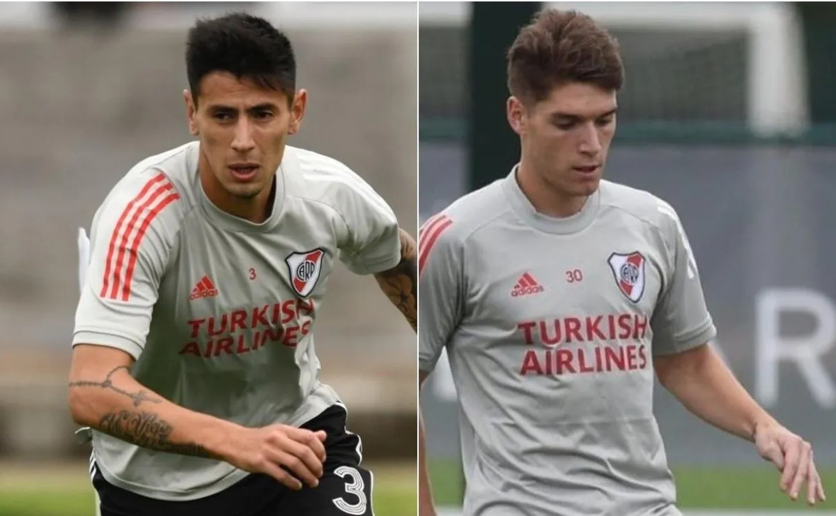 Fabrizio Angileri y Benjamín Rollheiser se entrenan diferenciados en River.