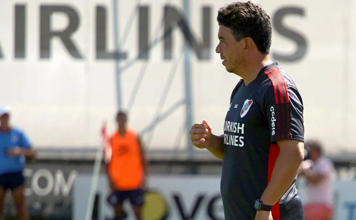 Marcelo Gallardo durante el amistoso contra Tristán Suárez de este miércoles.
