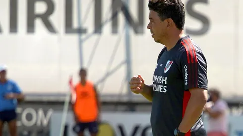 Marcelo Gallardo durante el amistoso contra Tristán Suárez de este miércoles.