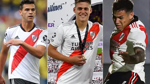 Cristian Ferreira, Federico Girotti y Alex Vigo, los tres jugadores que podrían dejar River en los próximos días.