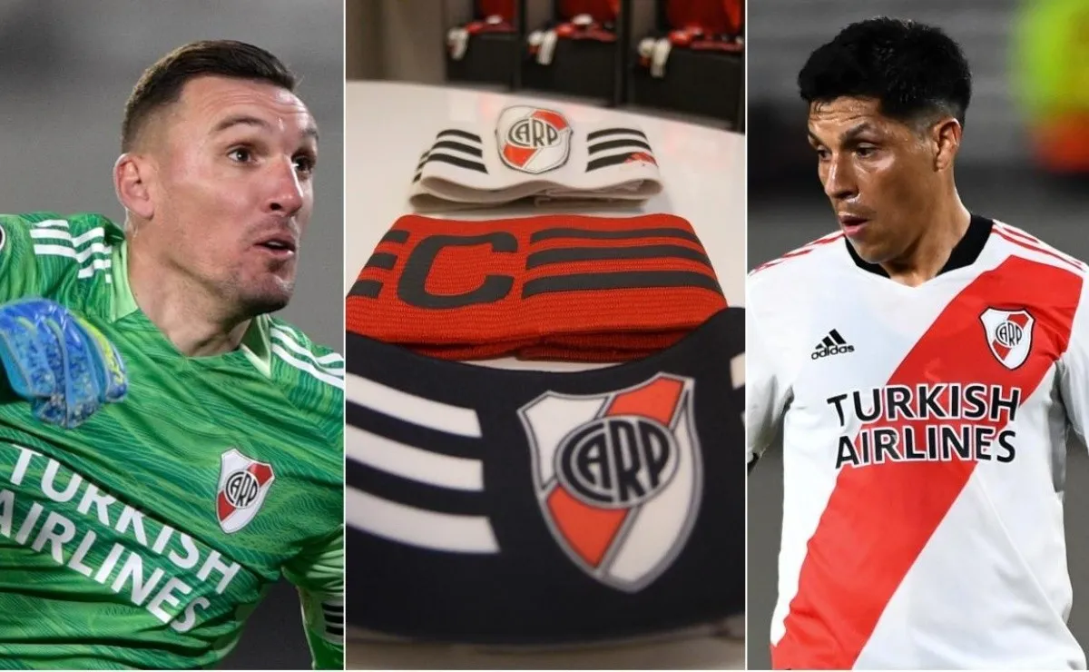 Franco Armani y Enzo Pérez, dos candidatos para quedarse con la cinta de capitán de River, la que dejó vacante Leonardo Ponzio tras su retiro.