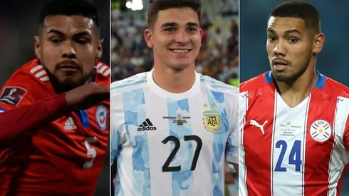 Díaz, Álvarez y Martínez, tres de los cinco jugadores de River que fueron citados para la doble fecha de Eliminatorias.