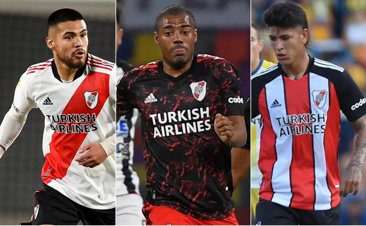 Paulo Díaz, Nicolás De La Cruz y Jorge Carrascal, tres de los cuatro extranjeros del plantel.