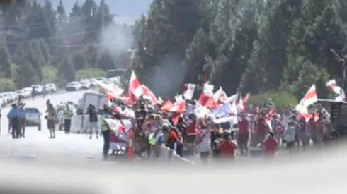 River llegó a San Martín de los Andes para realizar la pretemporada y fue recibido por un importante grupo de hinchas.