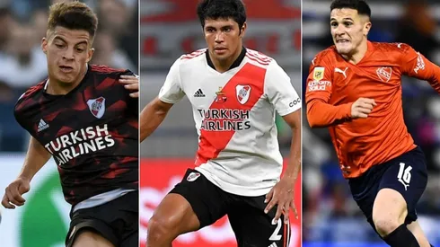 Elías López, Robert Rojas y Fabricio Bustos, tres de los laterales por derecha que podría tener Marcelo Gallardo en 2022.