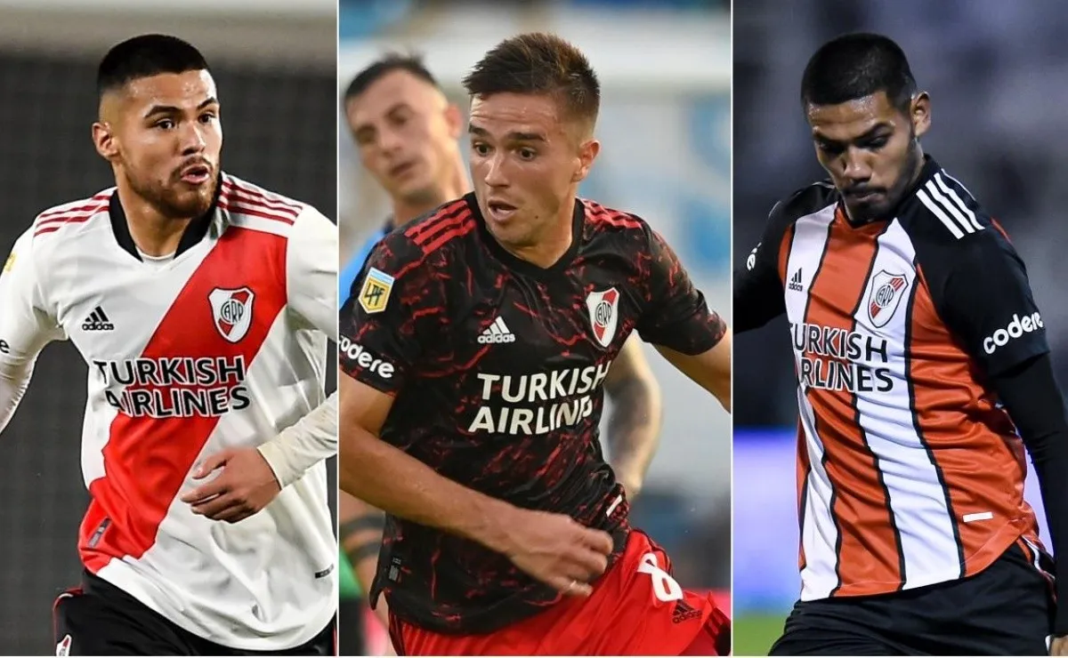 Paulo Díaz, Agustín Palavecino y David Martínez, tres jugadores de River que tuvieron un gran 2021 y se establecieron como titulares.