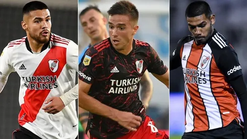 Paulo Díaz, Agustín Palavecino y David Martínez, tres jugadores de River que tuvieron un gran 2021 y se establecieron como titulares.