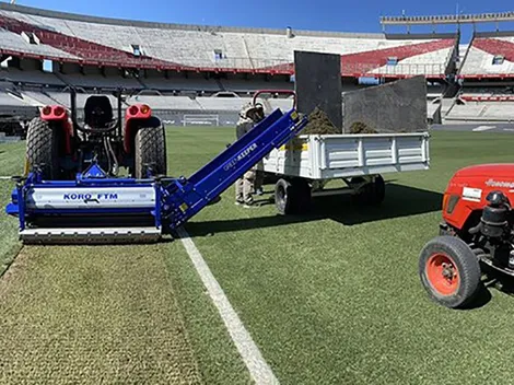 River comenzó obras de renovación en el césped del Monumental