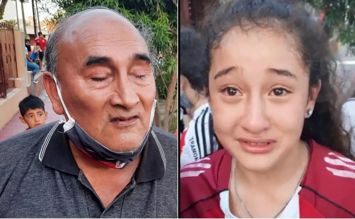 José y Bianca, dos fanáticos de River que se emocionaron hasta las lágrimas por haber podido compartir tiempo con los jugadores antes de la final contra Colón.