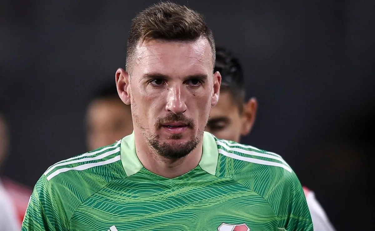 Franco Armani palpitó la final entre River y Colón por el Trofeo de Campeones.