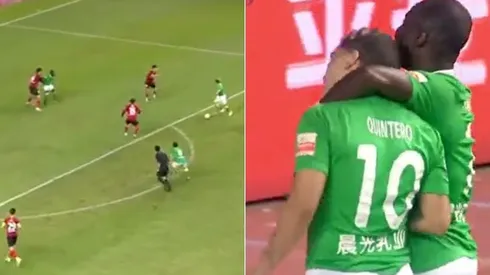 Juan Fernando Quintero convirtió un golazo con el Shenzhen FC.