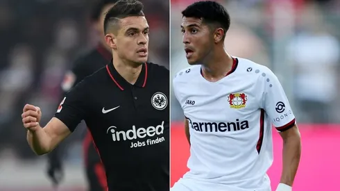 Rafael Borré y Exequiel Palacios se cruzaron en la Bundesliga.