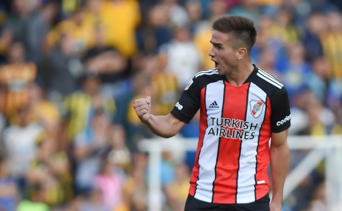 Agustín Palavecino marcó los dos goles de River en Rosario.
