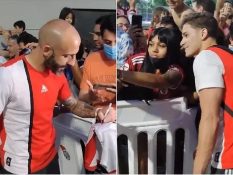 Los jugadores saludaron a los hinchas luego del entrenamiento