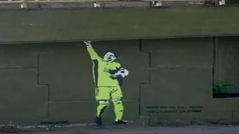 La figura de Enzo inmortalizada en el Puente Labruna