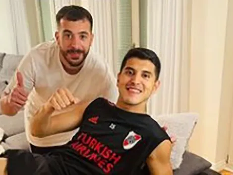 Palacios se entrena con la ropa de River en Alemania