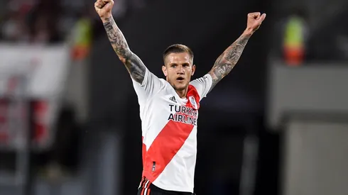 Bruno Zuculini marcó un golazo en el triunfo de River ante Argentinos.