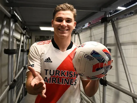 Julián regaló la pelota del hattrick: ¿quién se la quedó?