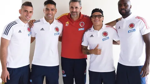 Rafael Santos Borré, Radamel Falcao, Mario Yepes, Juanfer Quintero y Éder Álvarez Balanta, los ex River que estuvieron juntos en la Selección Colombia.