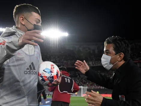 La emoción del hijo de Gallardo por ser alcanzapelotas