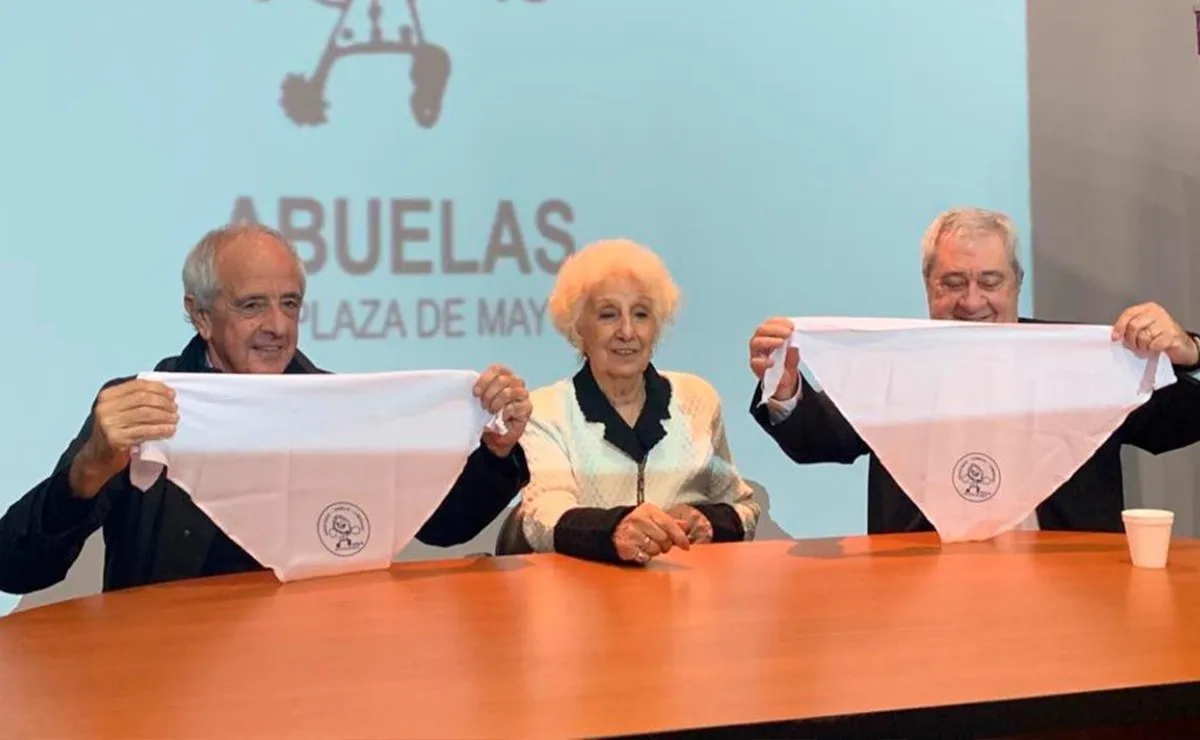Rodolfo D'Onofrio, Estela de Carlotto y Jorge Amor Ameal se unieron para afianzar el compromiso tanto de River como de Boca por la Memoria, Verdad y Justicia.