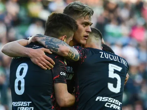 La especial dedicatoria de Girotti en el festejo de gol