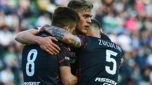 El gol fue en contra de Gustavo Cano, pero el juvenil lo festejó como si fuera propio.