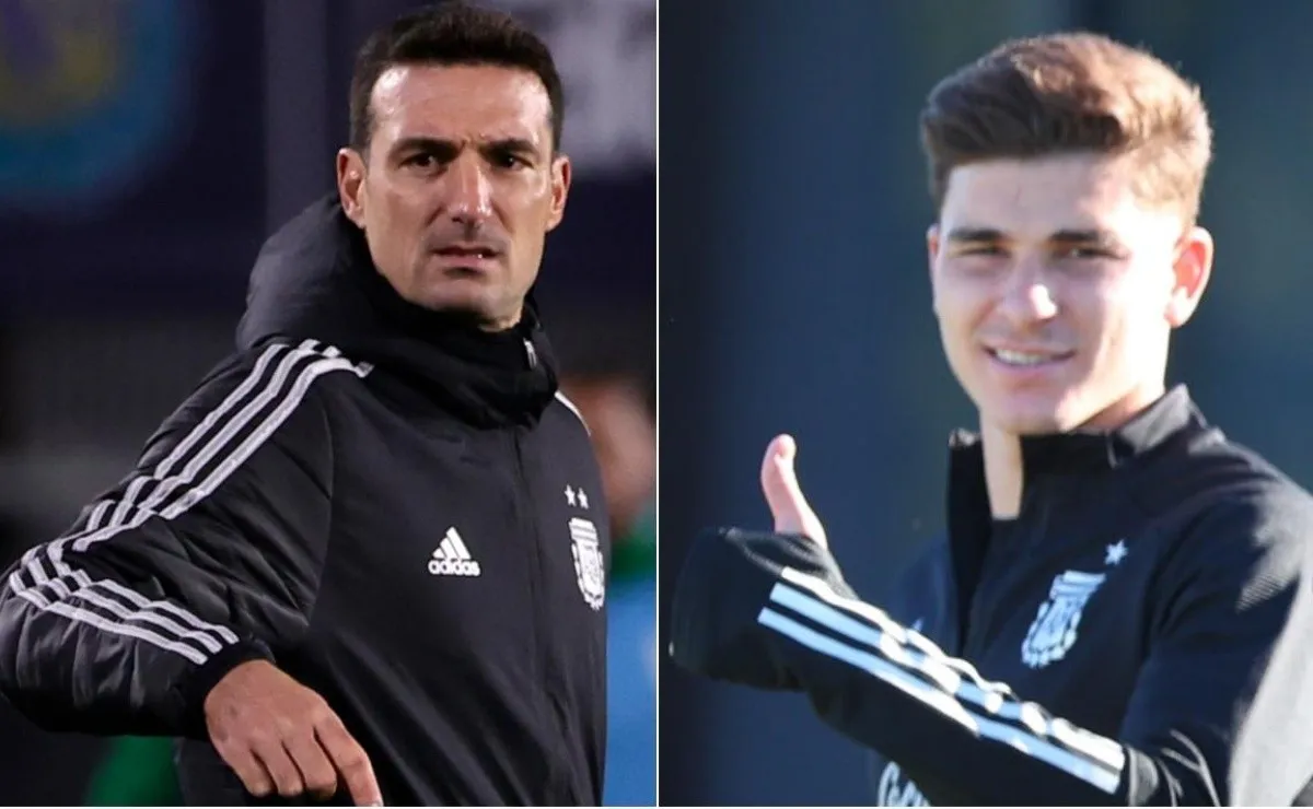 Lionel Scaloni se refirió al gran presente de Julián Álvarez en River y aseguró que está muy contento de contar con él en la Selección Argentina.