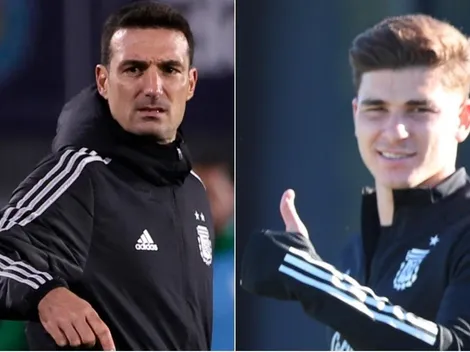 Scaloni: “Estamos encantados de tener a Álvarez con nosotros”