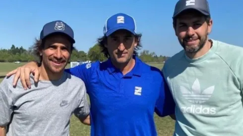 Ponzio y Lux posando con el entranador de Ellerstina