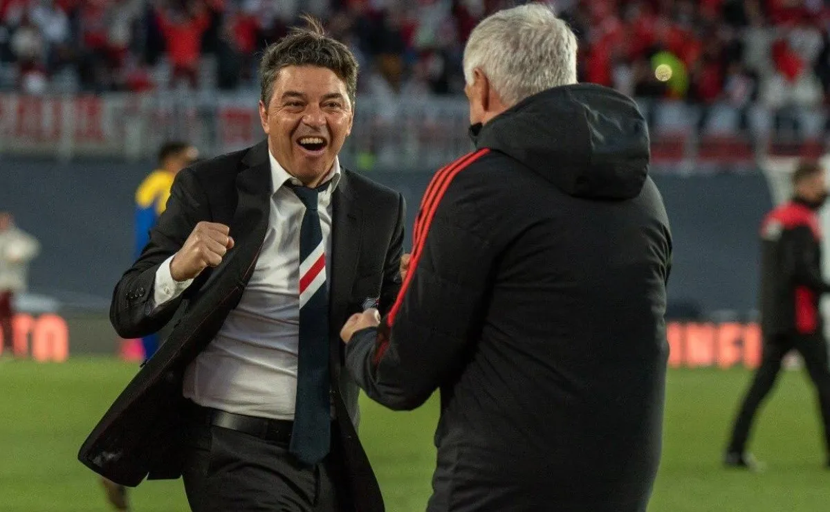 Marcelo Gallardo vivió eufórico el superclásico contra Boca.