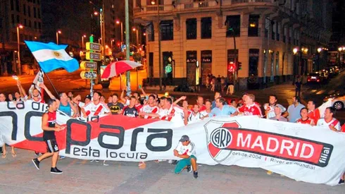 La Filial de River de Madrid alquiló un cine para ver el superclásico del próximo domingo.