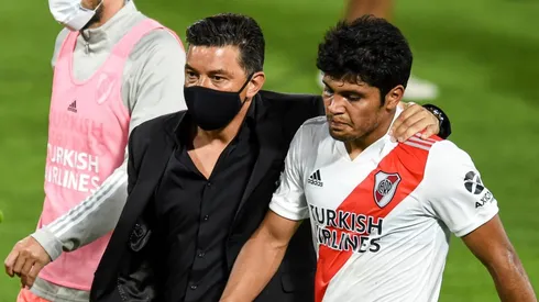 Gallardo y el Sicario en el último partido superclásico que disputó.