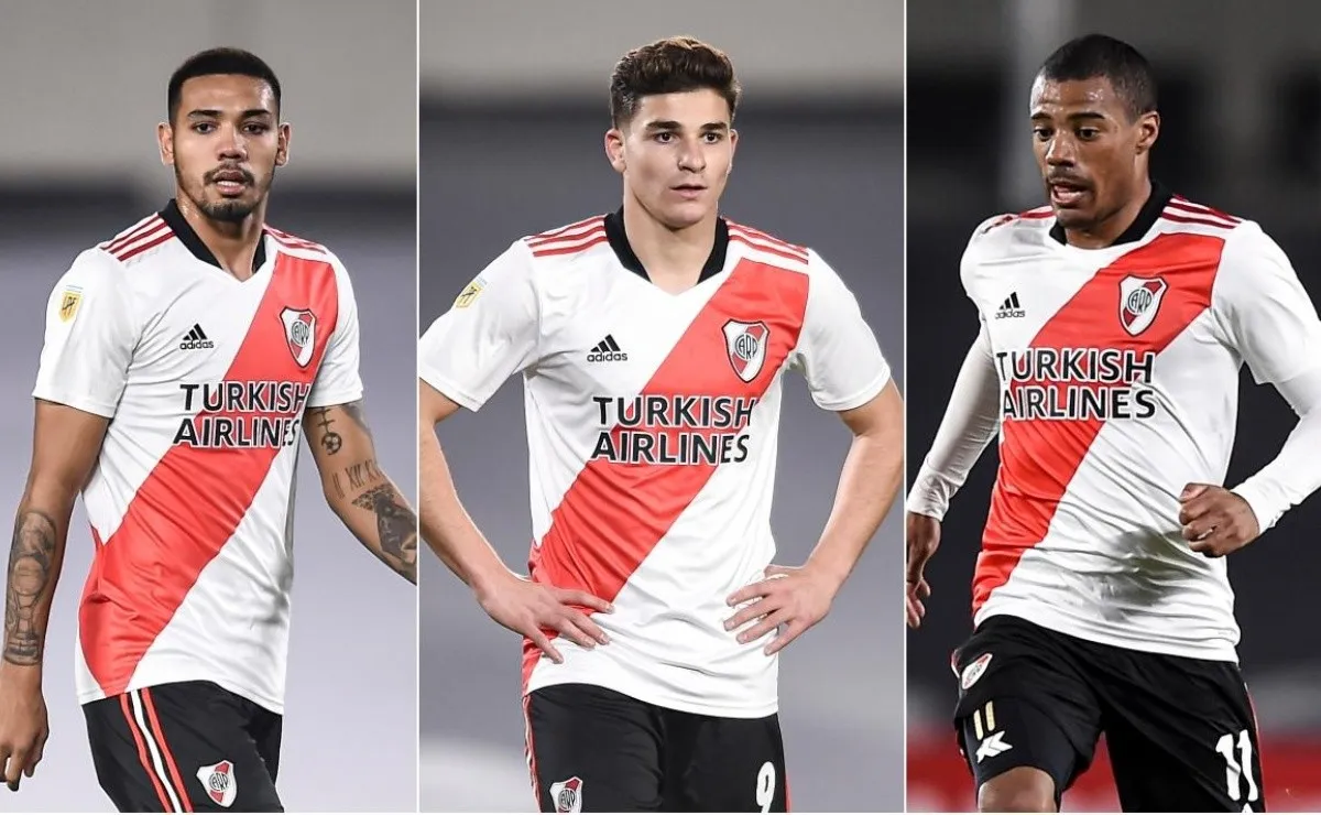 David Martíez, Julián Álvarez y Nicolás De La Cruz, algunos de los que se perderán el duelo ante Banfield por la fecha 15 de la Liga Profesional.