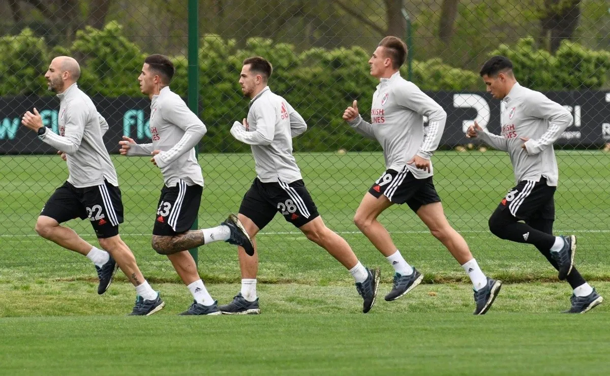 River se entrena pensando en el superclásico del domingo.