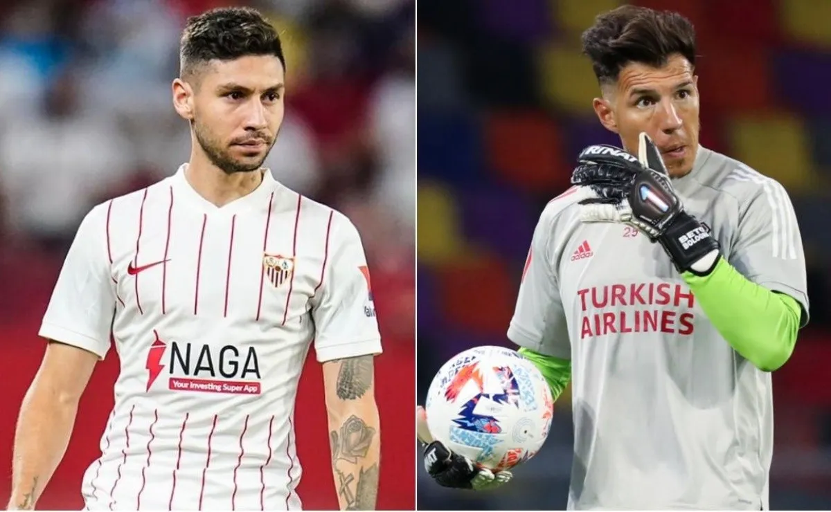 Gonzalo Montiel convirtió su primer gol en el Sevilla y Enroque Bologna lo gastó en las redes sociales.