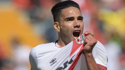 El primer festejo del colombiano en su nuevo club.