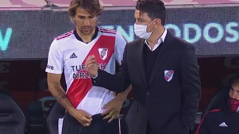 Leonardo Ponzio ingresó por Nicolás De La Cruz para disputar los últimos cinco minutos del partido entre River y Newell's por la Liga Profesional.