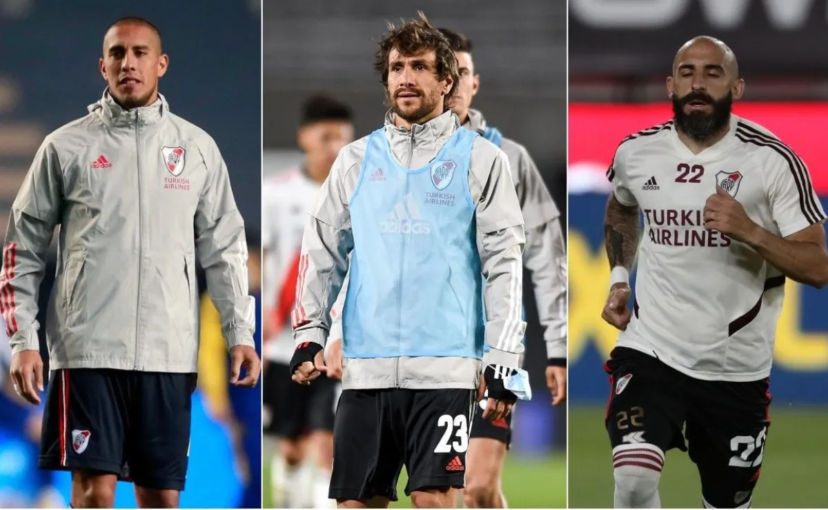 Jonatan Maidana, Leonardo Ponzio y Javier Pinola, los líderes de River que podrían emigrar a fin de año.