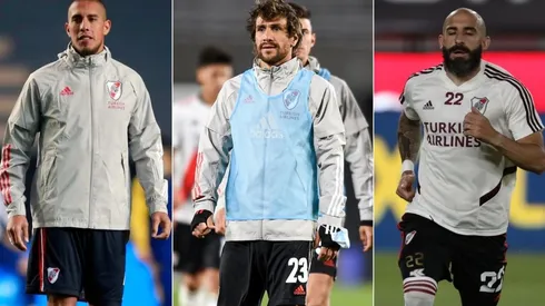 Jonatan Maidana, Leonardo Ponzio y Javier Pinola, los líderes de River que podrían emigrar a fin de año.