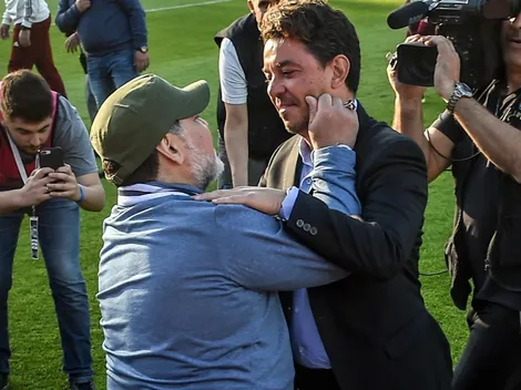La foto de Gallardo con Messi y Maradona