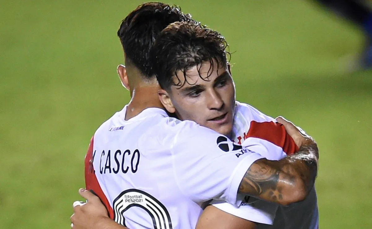 Milton Casco se perfila para reemplazar a Gonzalo Montiel contra Atlético Mineiro por la Copa Libertadores y Julián Álvarez para hacerlo por Suárez si es que el cordobés no llega.