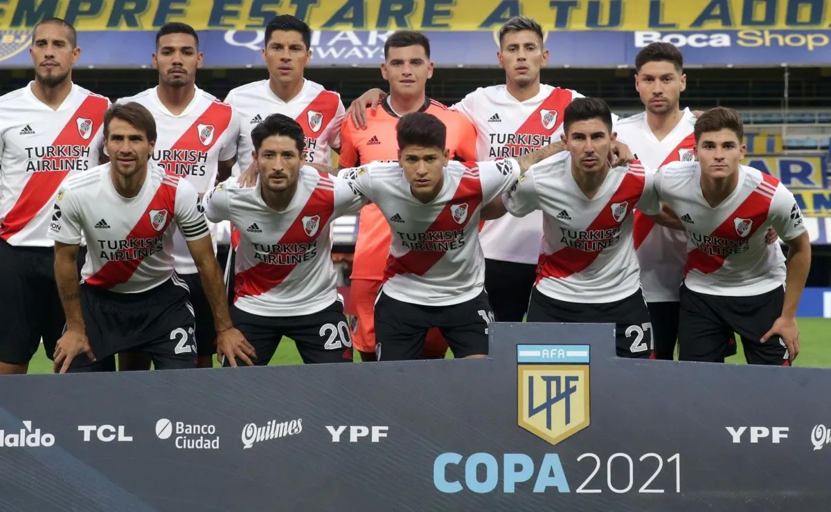 La formación de River en el último superclásico, el mismo se disputó en la Bombonera por los cuartos de final de la Copa de la Liga.
