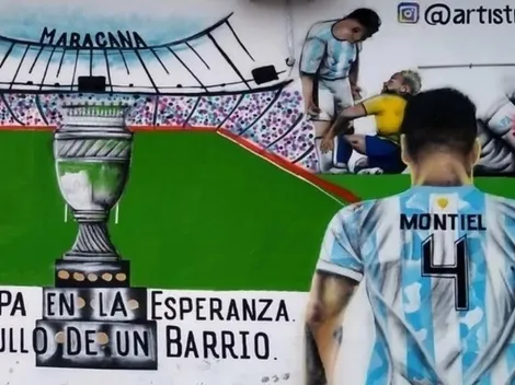 Espectacular: el mural dedicado a Montiel en González Catán