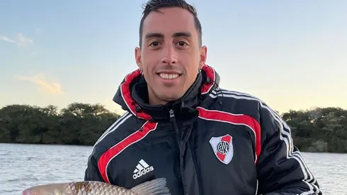 El Mellizo, con el trofeo de la pesca y los colores del Millo.