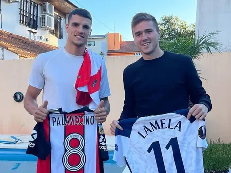 De primo a primo: Lamela y Palavecino intercambiaron camisetas