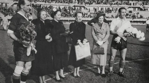 El momento previo al inicio de aquel partido histórico en el Monumental frente a Independiente.