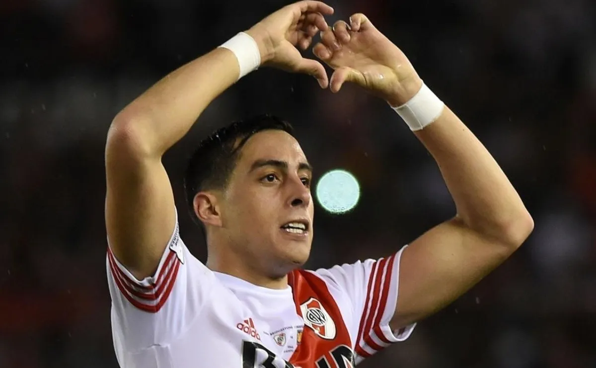 Ramiro Funes Mori recordó a River en sus festejos con el Villarreal.